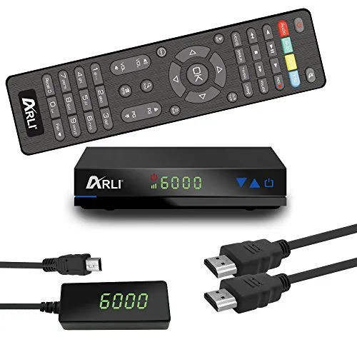 ARLI AH1 HD Sat Receiver - vorprogrammiert für Astra, Hotbird und Türksat, Full HD 1080p, ideal für Camping und Multimedia-Streaming
