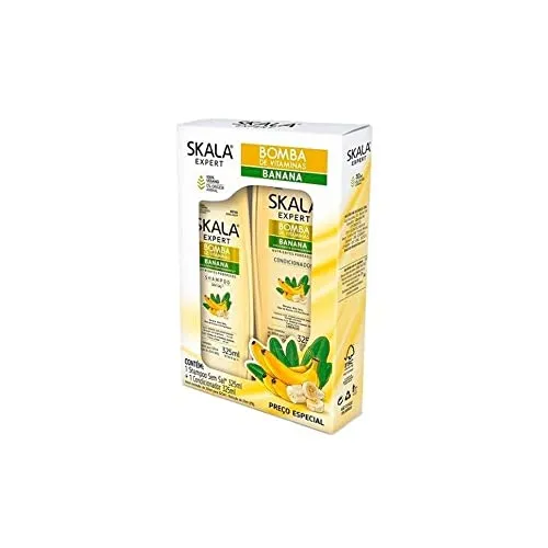 SKALA - Banana & Bacuri Shampoo und Conditioner Set | Nährt trockene Spitzen & Haarfasern | Tropisches Haarpflegeerlebnis | Für alle Haartypen, Weiß, 650 ml