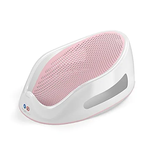 Angelcare ergonomischer Badesitz für große Badewanne, Light Pink - Badewannen & -sitze für Babys, ergonomische Passform mit angenehm weicher Liegefläche, hygienisch und schimmelresistent – ideal für Babys von Geburt bis sechs Monate.
