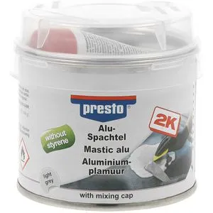 Presto Spachtelmasse 443596, 2K Alu-Spachtel, grau, für Karosserien, Innen- und Außenbereich, 250g