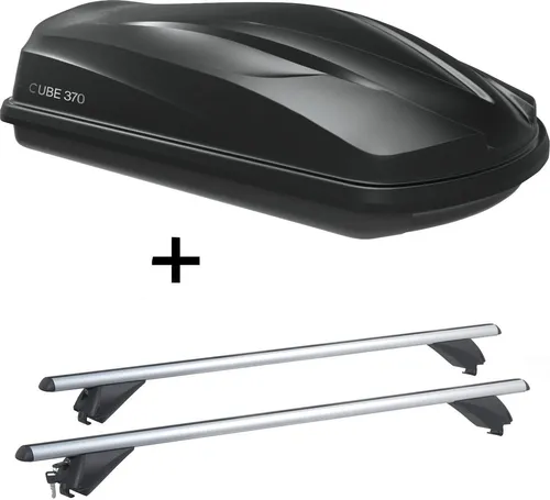 CUBE370 Dachbox + Alu Dachträger RB003 für Ford Mondeo SW (2012-2014) - Praktische CUBE370 Dachbox mit 370 Litern Volumen und abschließbarem Alu Dachträger RB003. Ideal für Ford Mondeo SW (5 Türer) 2012-2014. Robuste Bauweise und einfache Montage.