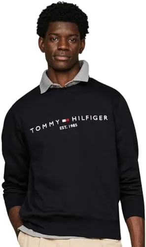 Tommy Hilfiger MW0MW11596 Sweatshirt - Herren-Sweatshirt aus Bio-Baumwollmischung mit gesticktem Logo, ideal für lässige Outfits und nachhaltig produziert.