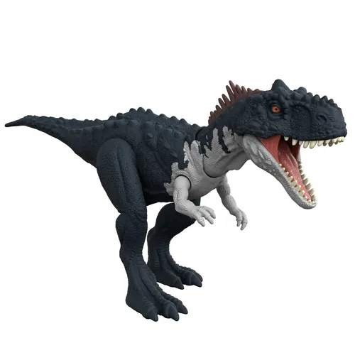 Mattel JW Roar Strikers Rajasaurus HDX45 - Dinosaurier-Figur aus Jurassic World: Dominion, mit Brüll- und Maulangriff sowie Augmented Reality Funktionen für interaktiven Spielspaß