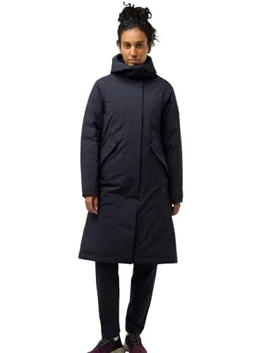 Jack Wolfskin BRANDENBURGER COAT W RDS - Damen Daunenmantel, wasserdicht mit 2-Wege-Reißverschluss und verstellbarer Kapuze, ideal für kalte Tage und Outdoor-Aktivitäten