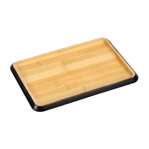 Kesper | Servierbrett | Material: Bambus - FSC®-Zertifiziert | mit BIOFA-Öl | Maße: 30, 5 x 20 x 2 cm | Farbe: Braun mit schwarzem Rand | Serviertablett Holz | 58370