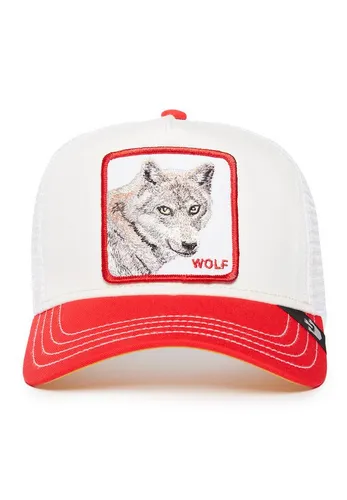 Goorin Bros. Trucker Cap Wolf Fan Weiß Rot - One Size - Stylische Baseball Cap für Herren mit Wolf-Motiv, ideal für tierliebende Trendsetter und perfekte Passform in Einheitsgröße.