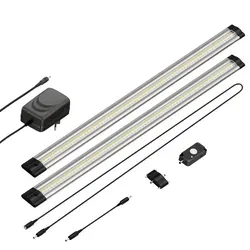 ledscom.de LED Unterbau-Leuchte Siris mit Bewegungsmelder, 2er Set, 50cm, warm-weiß - Lampen - Extra flach und vielseitig einsetzbar, ideal für Küche, Schrank oder Werkstatt. Mit einstellbarem Bewegungsmelder für optimale Energieeffizienz und Komfort.