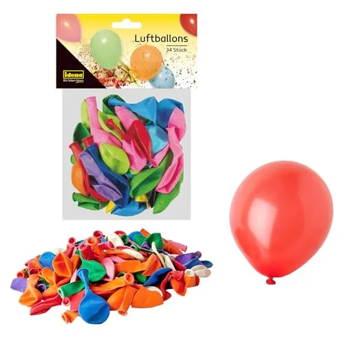 Idena 8630430 - Luftballons ca. 40 g, farbig gemischt, das fröhliche Deko-Highlight für jede Party im Haus und im Freien