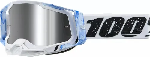 100% Racecraft 2 Brille - Durchsichtige Silver Lens/CAT3 für maximales Sichtfeld - Sportbrillen mit verbessertem Sichtfeld und Anti-Fog-Schutz. Ideal für Rennfahrer, die Komfort und Funktionalität schätzen.