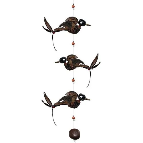 Windspiel Mobile 3 Vögel aus Holz, Länge ca. 94 cm von Kunsthandwerk Asien
