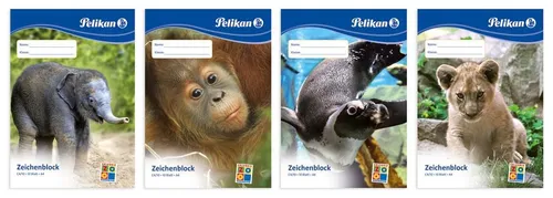 Pelikan Zeichenblock C 4/10 DIN A4 100 g/qm 10 Blatt zufälliges Motiv (1 Stück)