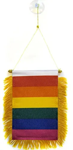 AZ FLAG - Wimpel Regenbogen - 15x10 cm - Schwul Mini Flagge 10 x 15 Cm - Auto Pennant Spezielle Auto