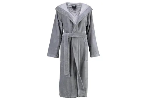 LAGO Bademantel Damen Kapuze 802 Graphit - 73 XL - Bademantel für Damen mit Kapuze in elegantem Graphit, ideal für gemütliche Abende und entspannende Wellness-Momente.