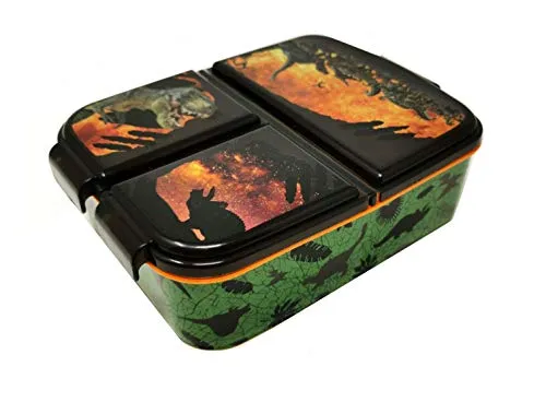 Theonoi Kinder Brotdose Lunchbox Sandwichbox - mit Fächern - Brotbox mit Unterteilung - Kunststoff BPA frei (Dinosaurier Dino)