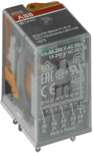ABB Steckbares Schnittstellenrelais 1SVR405611R3000 - 250 V AC 50 / 60 Hz, IP40