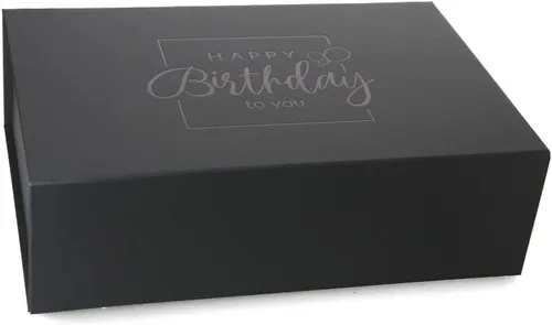 ideas in Boxes Geschenkbox Happy Birthday Geschenkkarton, Premium Magnetbox, Geschenkverpackung für Geburtstag mit Schriftzug