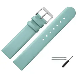 MARBURGER Uhrenarmband 20mm Leder blau|silberfarben in blau von marburg