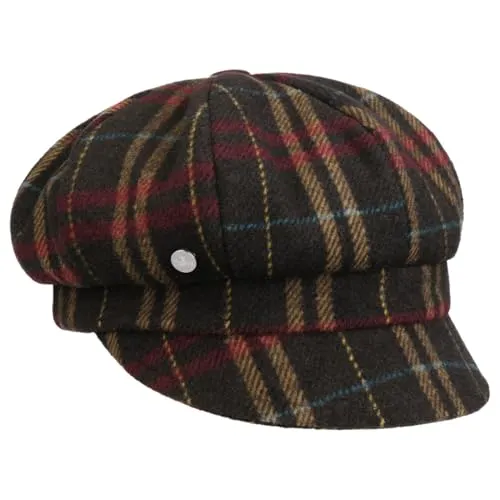LIERYS Shetland Wool Stripes Ballonmütze Damen - Elegante Ballonmütze aus 100% Wolle mit trendy Karomuster. Ideal für den Herbst und Winter, bietet hohen Tragekomfort und lässt sich vielseitig kombinieren.