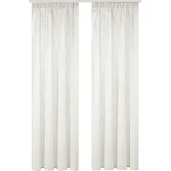 Xxxl Fertigvorhang Weiß 140x245 cm - Halbtransparenter Fertigvorhang in Weiß, geeignet für Stange und Schiene, mit Kombiband – ideal für eine stilvolle Raumgestaltung und einfache Pflege bei 30°C Maschinenwäsche.