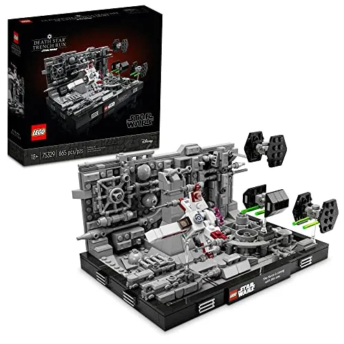LEGO Star Wars Todesstern TrenchRun Diorama 75329 - Bauspielzeugset für Erwachsene, 665 Teile für ein detailreiches Diorama der ikonischen Star-Wars-Szene, ideal zum Ausstellen und Entspannen beim Bauen.