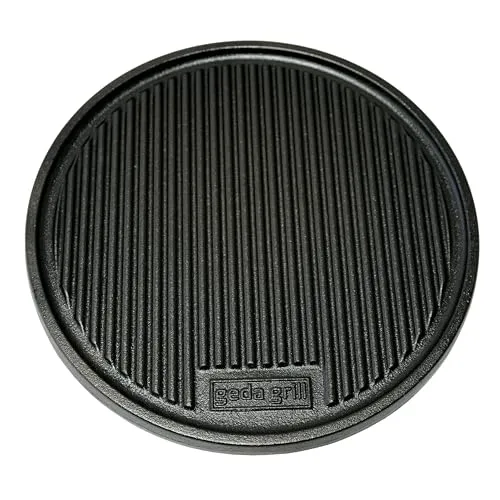 GEDA Grill Gusseisen Grillplatte 32,5 cm, doppelseitig verwendbar