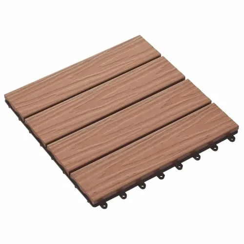 vidaXL Terrassendielen 3D-Design, 11 Stück, Hellbraun, 30 x 30 cm