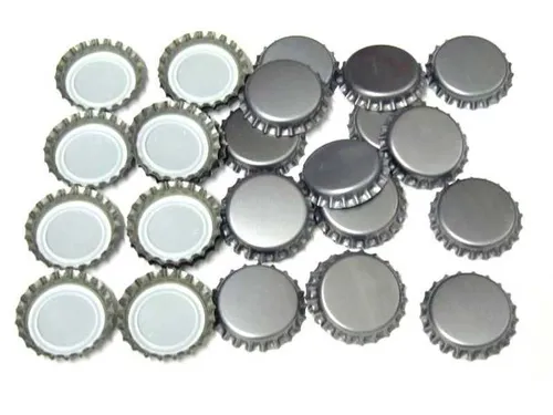 Stk Kronkorken Neu 26mm SILBER Bier brauen Hobbybrauer Kronenkorken 100