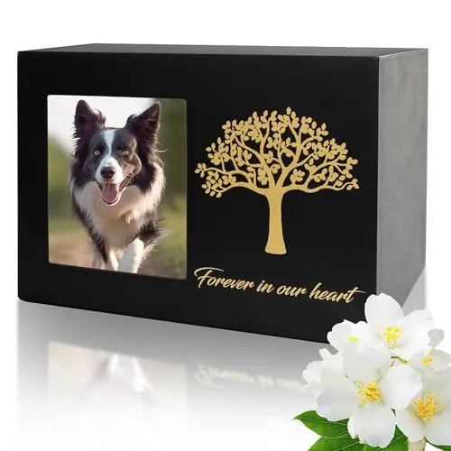 DiDiBirDi Haustierurnen für Hund oder Katze - Erinnerungsbox mit personalisiertem Bilderrahmen - Gedenkstätten & Bestattungen für Hunde - Hochwertige Holzurne mit Fotorahmen, perfekt zur liebevollen Erinnerung an Ihr Haustier.