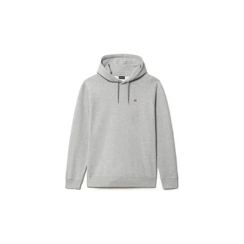 Napapijri Balis Hood medium grey melange (160) M - Outdoor Hoodie für Herren mit ultraweichem Fleece-Innenfutter, ideal für den Alltag. Die fest angebrachte Kapuze und gerippte Besätze sorgen für optimalen Tragekomfort.