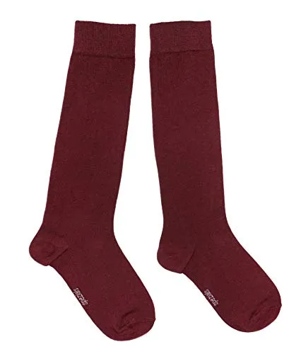 Weri Spezials Damen Kniestrümpfe in hochmodischen Farben - Gute Passform und weiche Baumwolle. (35-38, Dunkelwein)