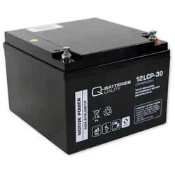 Q-Batteries 12LCP-30 - 12V 30Ah AGM Deep Cycle Akku - Batterien & Akkus, langlebig und wartungsfrei mit hoher Entladezyklenanzahl, ideal für E-Scooter und Elektromobile.