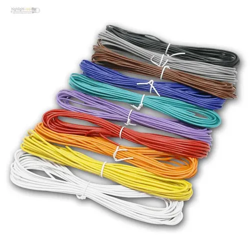50m Litze Set 0,50mm², Kupfer-Schalt-Litze flexiebel, 10 Farben Kabel à 5m
