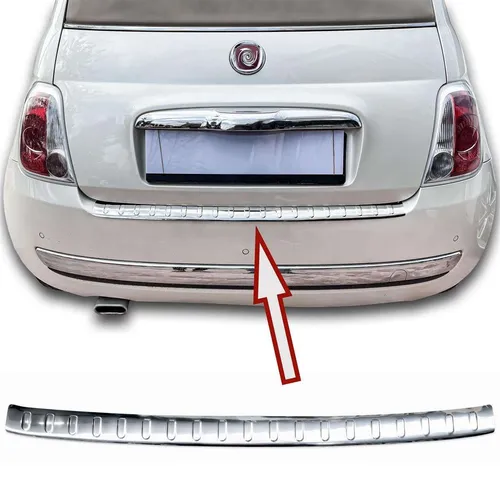RECAMBO Ladekantenschutz für FIAT 500/500C (2007-2015) – Edler Stoßstangenschutz aus rostfreiem V2A - Schützen Sie den Lack Ihres FIAT 500 beim Be- und Entladen. Der hochwertige Edelstahl Ladekantenschutz bietet eine präzise Passform und verleiht dem Fahrzeug eine exklusive Optik. Einfache Montage mit vormontiertem Klebeband.