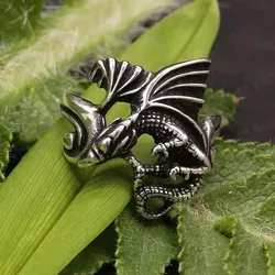Drachensilber Feiner Drachen Ring aus 925 Silber in silber von Drachensilber