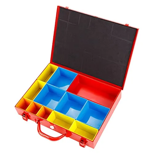Universal - Sortimentskoffer US12 - Kleinteilemagazine & Stapelboxen, praktischer Sortimentskoffer in Rot mit optimalem Stauraum für Werkzeuge und Kleinteile, ideal für Ordnung im Heimwerkerbereich.