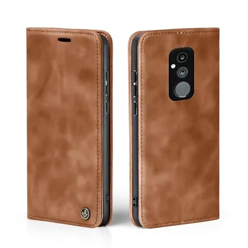 LBH Handyhülle für Huawei Mate 20 Lite in Hellbraun mit Karten- und Geldfach Smartphone Hülle mit Standfunktion Flip Case Schutzhülle Magnetverschluss Vintage