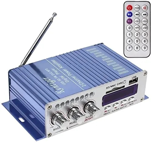 Fasizi 12V Hi-Fi Digital Stereo Audio Verstärker USB SD DVD FM Audio Stereo Radio MP3 Lautsprecher Auto Bluetooth Verstärker für Auto Boot Motorrad -Blau