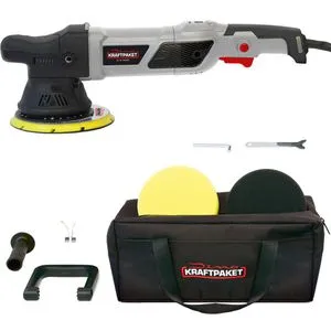 Dino-Kraftpaket Exzenterschleifer 21mm, 950 W - Präzises Polieren - Poliermaschine für hologrammfreies Polieren mit 21mm Hub und 150mm Ø. Starke Leistung von 950 W, LED-Display und ergonomische Handgriffe für maximalen Komfort.