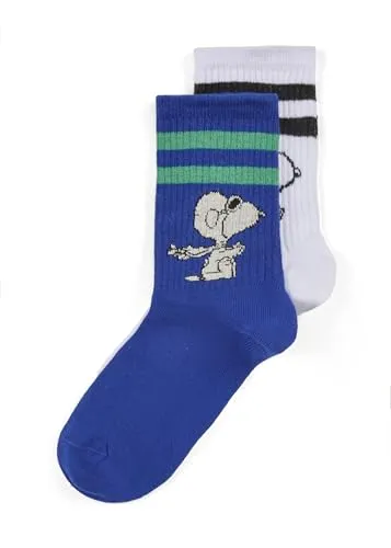 CODELLO Peanuts Socken Snoopy Allover 2-er Set - Knöchelsocken für Damen im 2-er Set mit fröhlichem Snoopy Allover-Design – perfekt für einen lässigen Look und hohen Tragekomfort.