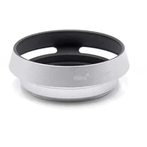 vhbw Gegenlichtblende kompatibel mit Canon QL17 GIII, QL17 G3 48mm Objektiv, Silber, Metall, Rund, 6,2 cm
