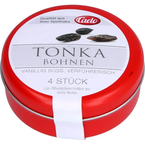 Tonkabohnen Ganz Caelo Hv-Packung Blechdose 4 ST - Arzneimittel mit 4 hochwertigen Tonkabohnen, ideal für Aromatherapie und natürliche Duftkompositionen.