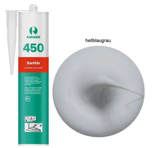 Ramsauer Dichtstoff Ramsauer 450 Sanitär Silicon Fugen Dichtstoff 310ml Kartusche, gebrauchsfertig, chemisch widerstandsfähig, schnellhärtend, UV-beständig