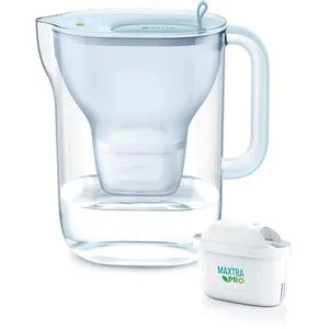 Brita Style eco gletscherblau - Wasserfilter-Kanne mit 2,4 l Gesamtvolumen, inklusive MAXTRA PRO Kartusche und elektronischer Wechselanzeige