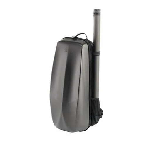 GEWA Violinkoffer Rucksack Space Back 4 4-3 4 Titanium - Komfortabler Rucksack für Violine, modernes Design mit separatem Bogenetui und gepolsterten Gurten