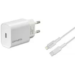 4smarts Schnelllade-Set 20W mit 1,5m Lightning Kabel für iPhone - Ladegerät mit 20W Leistung, ideal für schnelles und sicheres Laden deines iPhones. Inklusive 1,5m USB-C auf Lightning Kabel, auch für Datensynchronisation geeignet.