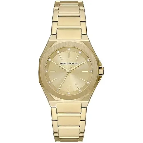 Armani Exchange Damenuhr AX4607 - Elegante 34-mm-Armbanduhr mit 3-Zeiger-Quarzwerk, Edelstahlarmband und wasserdicht bis 50 m - ideal für stilbewusste Frauen.