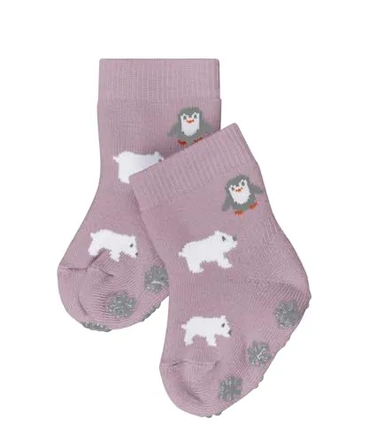 FALKE Unisex Baby Stoppersocken Winter Animals B Hp Baumwolle rutschhemmende Noppen 1 Paar, Rosa Thulit 8663, 74-80