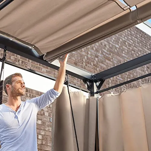 HOME DELUXE Set Provence - Vorhänge - Pavillon-Zubehör mit dicht gewebten Vorhängen, ideal für den beliebten Pavillon Provence und sorgt für eine stilvolle und geschützte Atmosphäre im Garten.