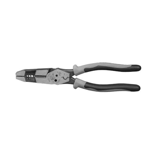 Klein Tools J215-8CR | Hybrid-Seitenschneider | Abisolier- & Crimpzange | Für massive/flexible Leiter | Hochbelastbar & induktiv gehärtet | Made in USA
