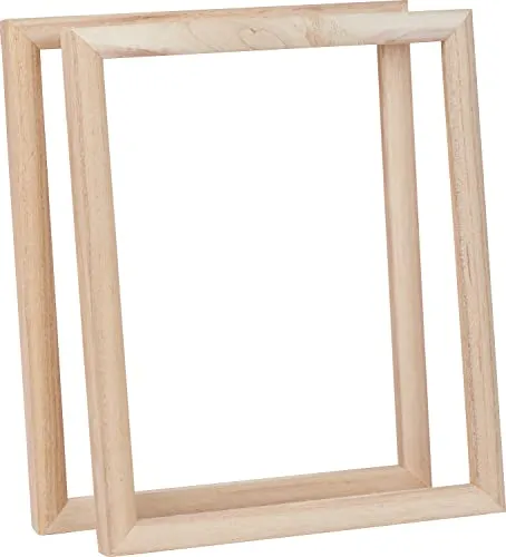 VBS 2er-Pack Holzbilderrahmen für Keilrahmen mit abgerundeten Kanten Rahmen Fotorahmen Bilderrahmen 24 x 30 cm